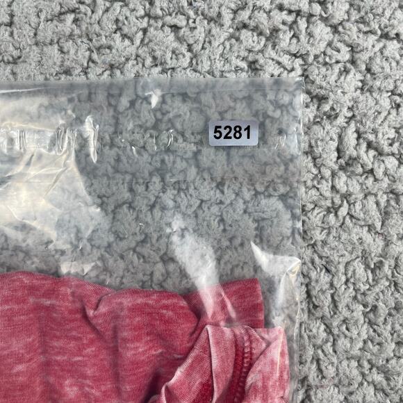 Seven7 Studded Burnout Shirt Womens Large Red Sheer Short Sleeve Pocket Tee - Picture 7 of 7